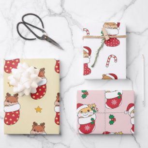 Hamster Kerstmis Winter Dieren Vakantie Hamsters Inpakpapier Vel