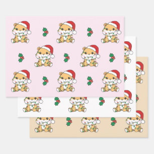 Hamster Kerstmis Winter Dieren Vakantie Hamsters Inpakpapier Vel