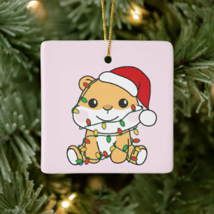 Hamster Kerstmis Winter Dieren Vakantie Hamsters Keramisch Ornament