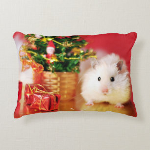 Hamster Kokolinka met kerstboom Decoratief Kussen