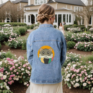 Hamster 🐹 Leuk dier met kleurrijke gestreepte sja Denim Jacket