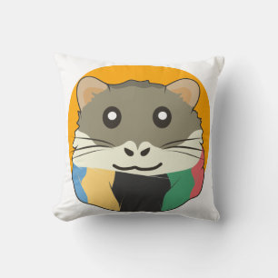 Hamster 🐹 Leuk dier met kleurrijke gestreepte sja Kussen