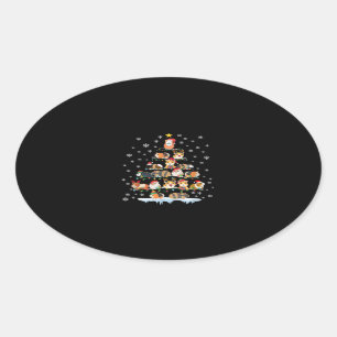 Hamster Lover kerstboom Ovale Sticker