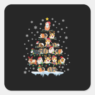 Hamster Lover met kerstbomen Vierkante Sticker