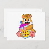 Hamster met babyflesje sap briefkaart (Voorkant / Achterkant)