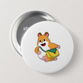 Hamster met Bag.PNG Ronde Button 7,6 Cm (Voorkant /achterkant)