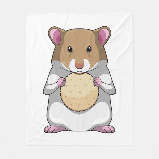 Hamster met Biscuit Fleece Deken (Voorkant)