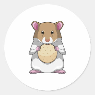 Hamster met Biscuit Ronde Sticker