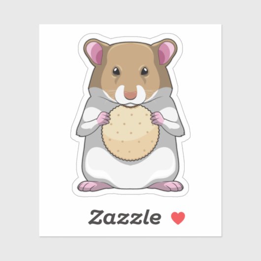 Hamster met Biscuit Sticker (Vel)