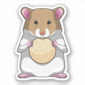 Hamster met Biscuit Sticker (Voorkant)