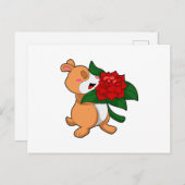 Hamster met Bloem Roos Briefkaart (Voorkant / Achterkant)