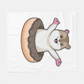Hamster met Chocolate Donut Fleece Deken (Voorkant (Horizontaal))