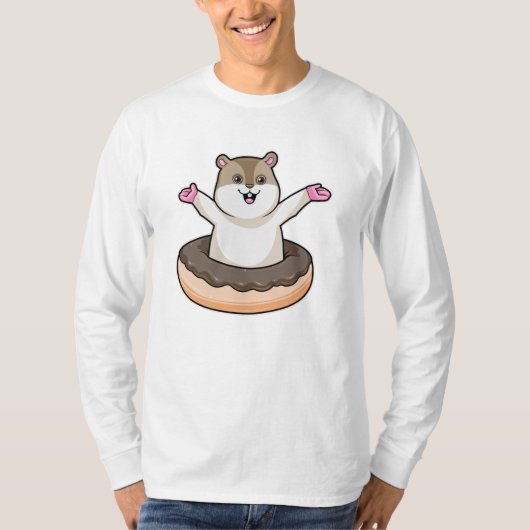 Hamster met Chocolate Donut T-shirt (Voorkant)