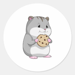 Hamster met Cookie Ronde Sticker