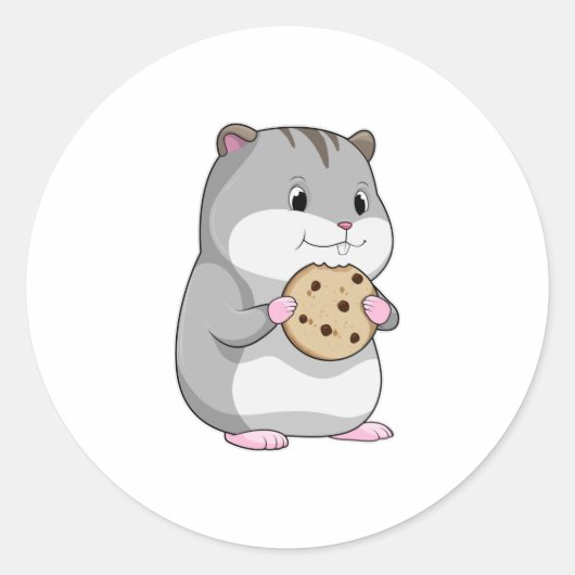 Hamster met Cookie Ronde Sticker (Voorkant)