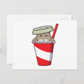 Hamster met drankje briefkaart (Voorkant / Achterkant)