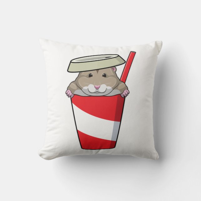 Hamster met Drink Kussen (Voorkant)