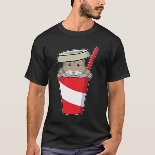 Hamster met Drink T-shirt (Voorkant)