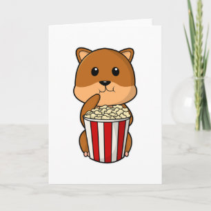 Hamster met één van Popcorn Kaart