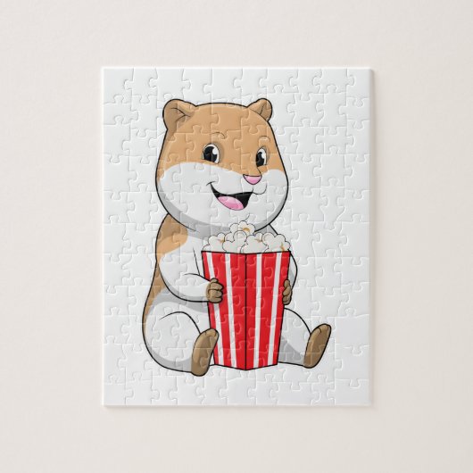 Hamster met één van Popcorn Legpuzzel (Verticaal)