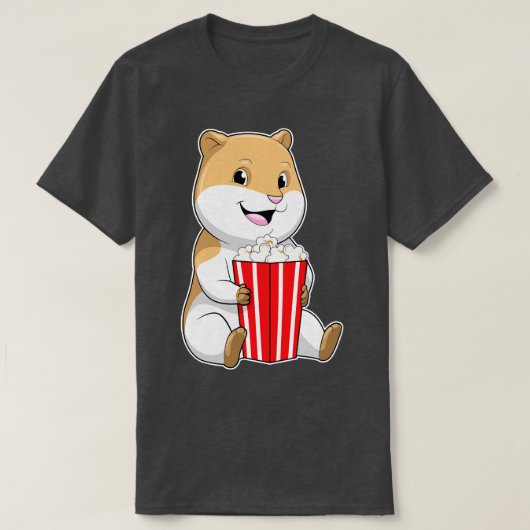 Hamster met één van Popcorn T-shirt (Design voorkant)