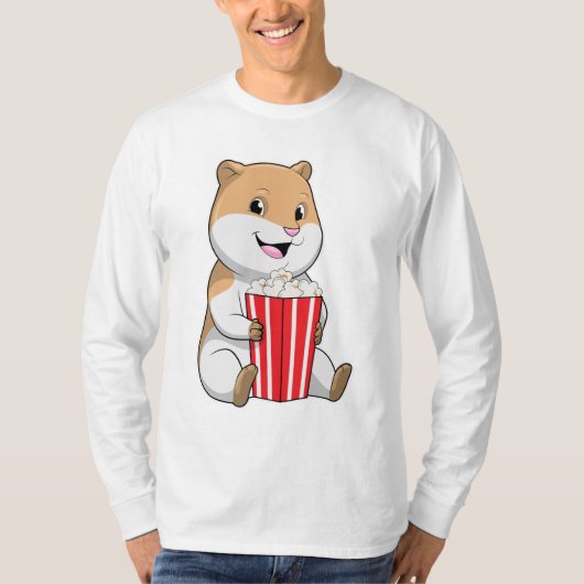 Hamster met één van Popcorn T-shirt (Voorkant)
