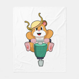 Hamster met Jackhammer Fleece Deken