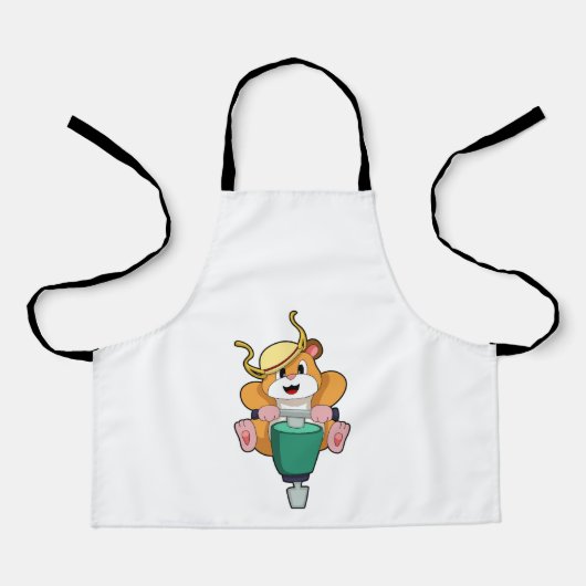 Hamster met Jackhammer Schort (Voorkant)