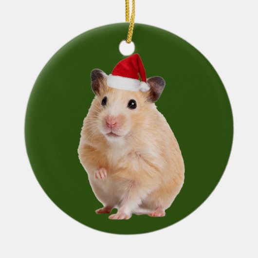Hamster met kerstmis met Pet Keramisch Ornament (Voorkant)