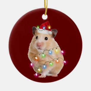 Hamster met kerstmis met Pet Keramisch Ornament