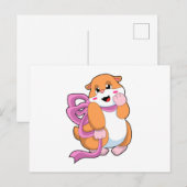 Hamster met lintje briefkaart (Voorkant / Achterkant)