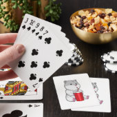 Hamster met Mok en Drink stro Pokerkaarten (Insitu)