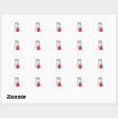 Hamster met Mok en Drink stro Ronde Sticker (Vel)