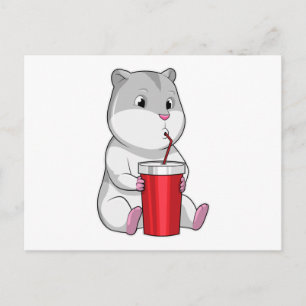 Hamster met mok en slurf briefkaart