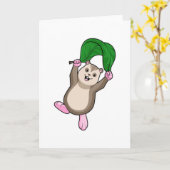 Hamster met parachute kaart (Gele Bloem)