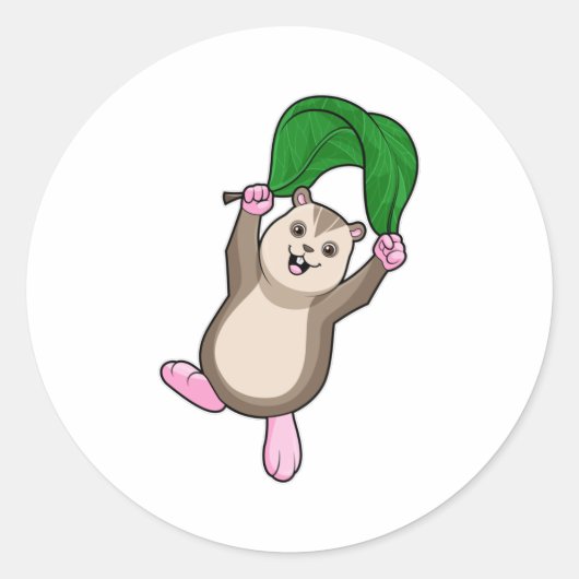 Hamster met parachute ronde sticker (Voorkant)