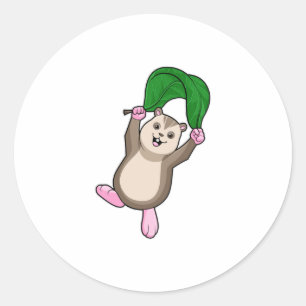 Hamster met parachute ronde sticker