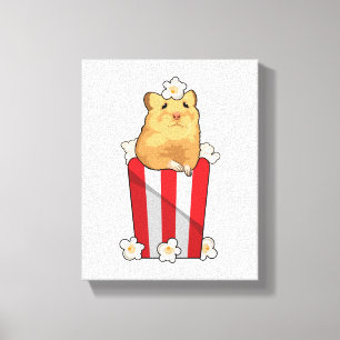 Hamster met Popcorn Canvas Afdruk