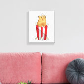 Hamster met Popcorn Canvas Afdruk (Insitu (Woonkamer))