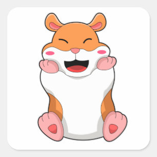 Hamster met rode Cheeks Vierkante Sticker