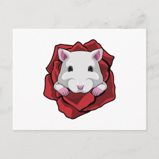 Hamster met Roos Briefkaart (Voorkant)