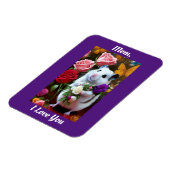 Hamster met Rozen Moederdag Magnet Magneet (Linkerzijde)