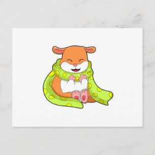 Hamster met sjaal briefkaart