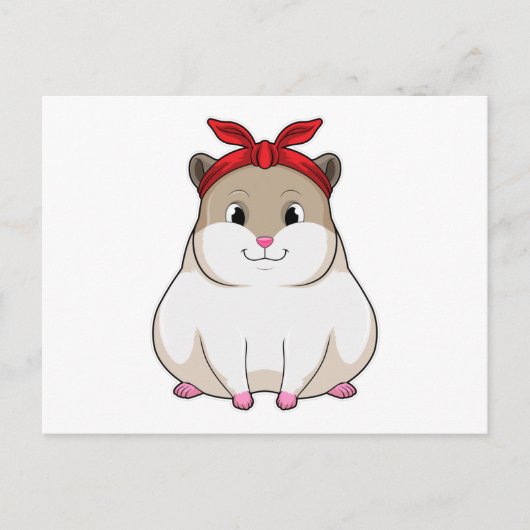 Hamster met sjaal briefkaart (Voorkant)