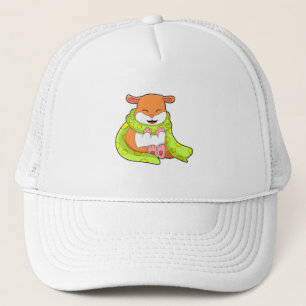 Hamster met sjaal trucker pet