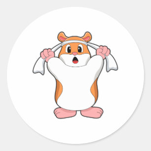 Hamster met Towel Ronde Sticker