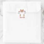 Hamster met Towel Vierkante Sticker (Tas)