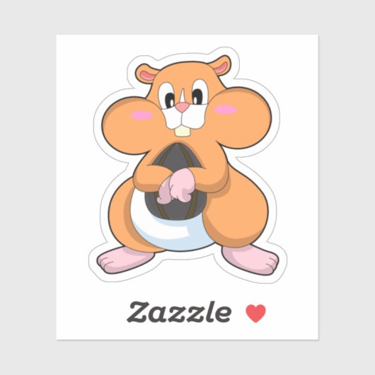 Hamster met Walnut Sticker (Vel)