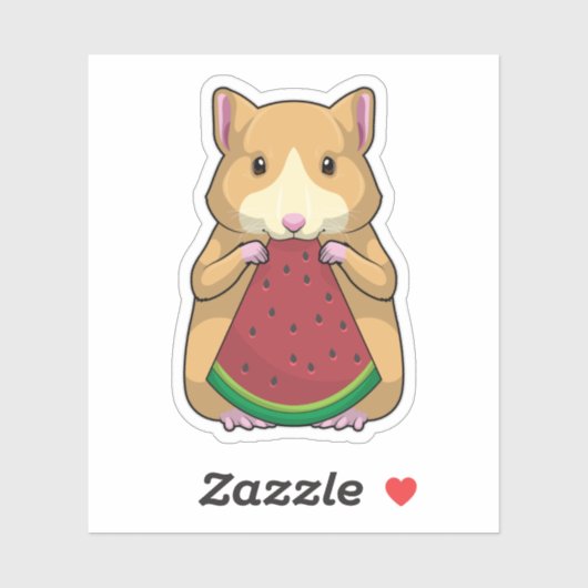 Hamster met Watermeloen Sticker (Vel)