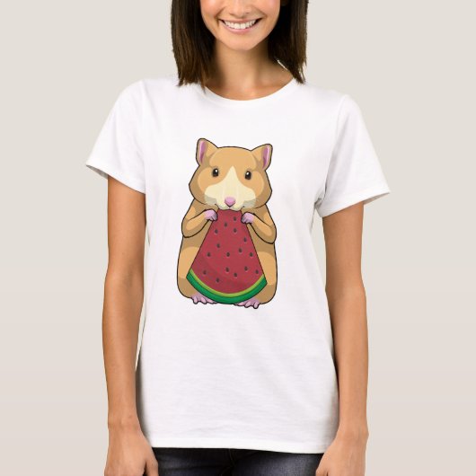 Hamster met Watermeloen T-shirt (Voorkant)